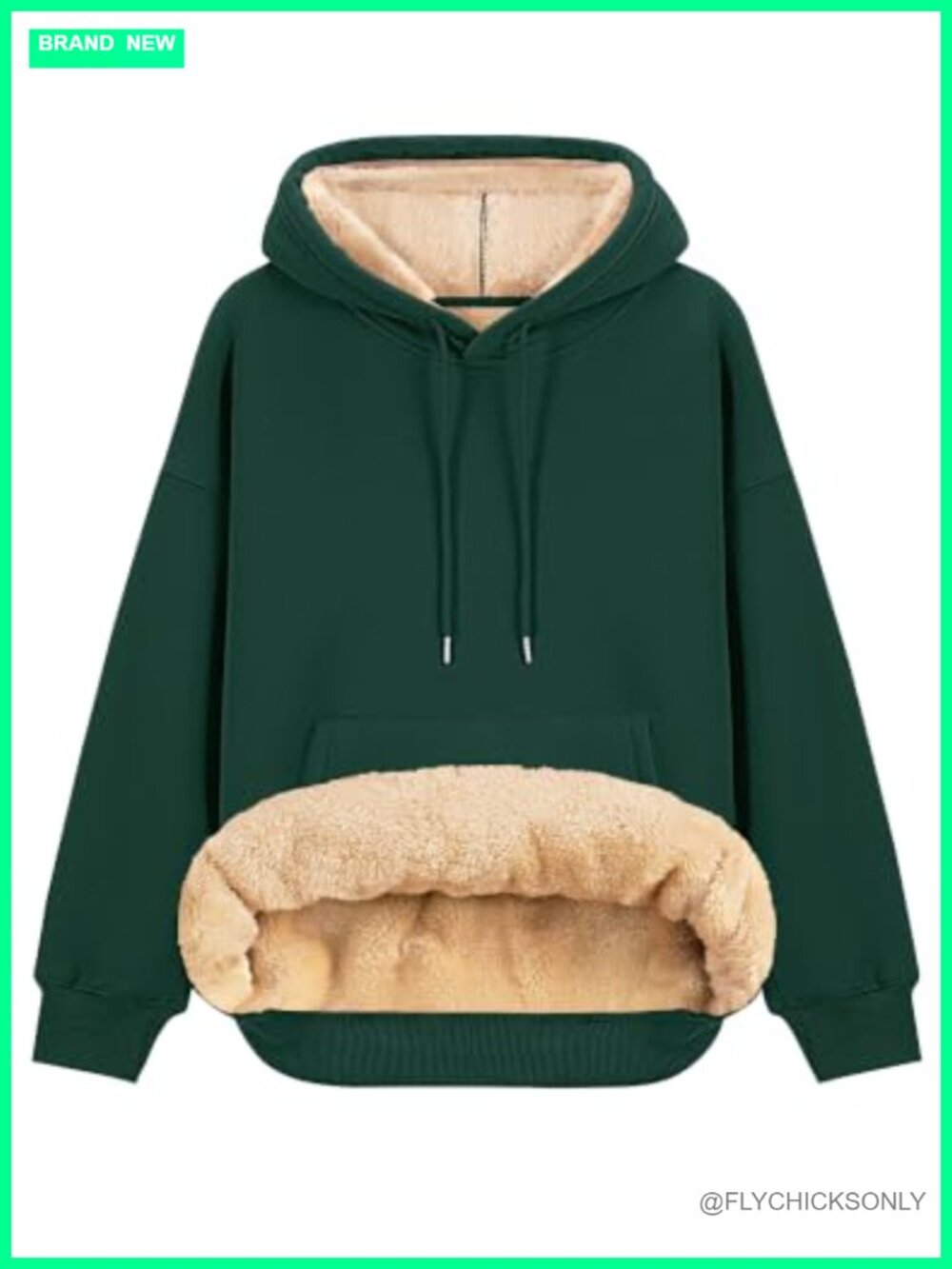 Womens Sherpa Lined Fleece Hoodie Oversized Winter Pullover
